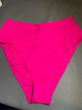 La Blanca Neon Pink High-Waist Swim Bottoms size 8